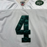 Vintage 2008 Reebok Brett Favre #4 New York Jets Jersey Mens Large White Stitched NFL Football