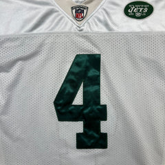 Vintage 2008 Reebok Brett Favre #4 New York Jets Jersey Mens Large White Stitched NFL Football