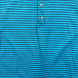 Peter Millar Polo Shirt Mens Small Blue Striped Crown Ease Preppy Golf