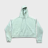 Adidas Original Hoodie Womens Medium Green Center Trefoil Crop Hooded Sweater