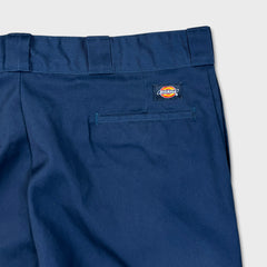 Dickies Pants Mens 38x32 Blue Loose Fit Workwear Baggy Casual Chino Trousers