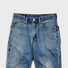 Levi's 550 Jeans Mens 30x27 Blue Relaxed Fit Straight Leg Light Wash Baggy Denim Pants
