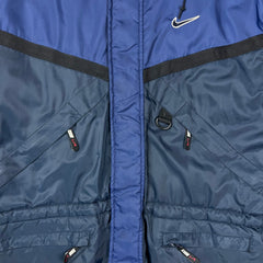 Vintage 90s Nike Sportswear Jacket Mens Medium Blue Swoosh Full Zip Coat