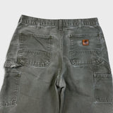 Carhartt Pants Mens 32x29 Green Original Dungaree Fit Workwear Distress Carpenter