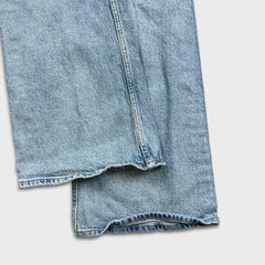 Levi's 70s Style High Flare Jeans Womens Size 26 Blue Light Wash Distressed Denim Pants