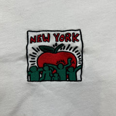 Uniqlo x Keith Haring T Shirt Mens Small White New York Short Sleeve Pocket Tee