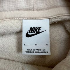 Nike Sportswear Hoodie Mens Large Beige Center Swoosh Hooded Sweater