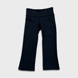 Lululemon Tadasana Slit Crop Womens Size 4 Black Athletic Yoga Leggings Pants