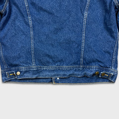 Vintage 90s Lee Storm Rider Denim Jacket Mens Large Blue Blanket Lined USA Trucker Western
