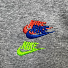 Nike Sportswear Hoodie Mens Large Gray Multi Swoosh Pullover Sweater