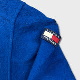 Vintage 90s Tommy Hilfiger Fleece Mens Large Blue Full Zip Tommy Flag Distressed Jacket