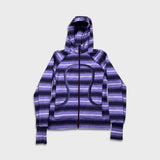 Lululemon Scuba Hoodie Womens Size 10 Purple Striped Full Zip Hooded Sweater