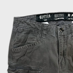 G-Star Raw Pants Mens 30x27 Gray Rovic Zip Straight Utility Cargo Casual