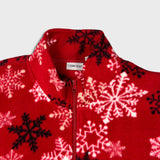 Vintage 90s Cabin Creek Snowflake Fleece Mens 2XL Red Full Zip Outdoor Jacket