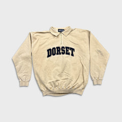 Vintage 90s Dorset Sweatshirt Mens Large Beige 1/4 Zip Faded Washed Pullover