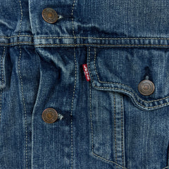 Levi's Type 3 Jean Jacket Mens Medium Blue Dark Wash Denim Western Trucker