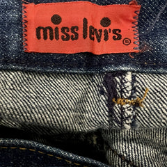 Vintage 70s Miss Levi’s Denim Skirt Womens 26x18 Orange Tab USA High Waist