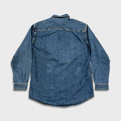 Levi's Denim Shirt Mens Large Blue Medium Wash Casual Western Jeans Button Up