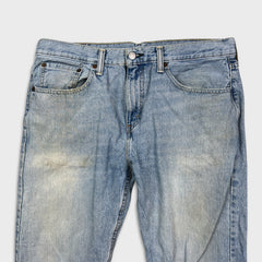Levi's 502 Jeans Mens 34x33 Blue Regular Taper Fit Light Wash Faded Denim Pants