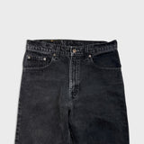 Vintage 90s Levi's 550 Jeans Mens 31x34 Black Relaxed Fit Tapered Leg Faded Dark Wash Denim Pants