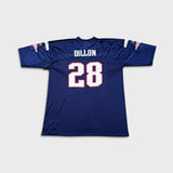 Reebok Corey Dillon #28 New England Patriots Jersey Mens 2XL Blue NFL Football