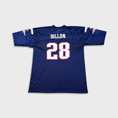 Reebok Corey Dillon #28 New England Patriots Jersey Mens 2XL Blue NFL Football