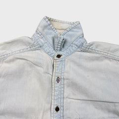 Vintage 90s Levi's Denim Shirt Mens Medium White Casual Western Button Up