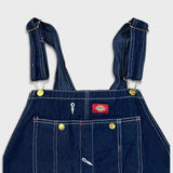 Dickies Overalls Mens 40x28 Blue Bib Medium Wash Hammer Loop Workwear Frayed