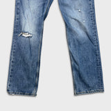 Levi’s 514 Jeans Mens 34x32 Blue Slim Straight Fit Light Wash Distressed Denim Pants