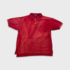 Vintage 90s Polo Ralph Lauren Shirt Mens Large Red Pony Sun Faded Short Sleeve