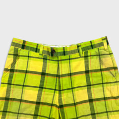 Loudmouth Golf Shorts Mens Size 34 Yellow Checkered Plaid Preppy Pants
