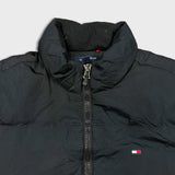 Tommy Hilfiger Jacket Mens Large Black Flag Outdoor Full Zip Puffer Down Coat