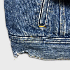 Vintage 90s Lee Storm Rider Denim Jacket Mens Large Blue Light Wash Blanket Lined Trucker Western