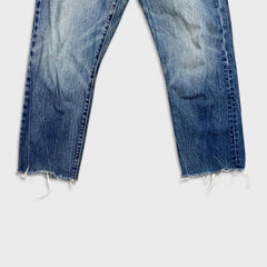 Levi's 501 Jeans Mens 30x26 Blue Original Fit Straight Distress Frayed Leg Denim Pants