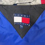 Vintage 90s Tommy Hilfiger Jacket Mens Medium Gray Athletic Gear 3M Puffer Down Coat