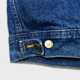 Vintage 90s Lee Storm Rider Denim Jacket Mens Large Blue Blanket Lined USA Trucker Western