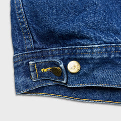 Vintage 90s Lee Storm Rider Denim Jacket Mens Large Blue Blanket Lined USA Trucker Western