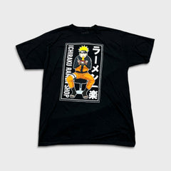 Naruto Shippuden Mens Large Black Ichiraku Ramen Shop Anime Graphic Tee