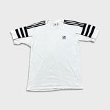 Adidas T Shirt Mens Medium White Originals 3 Stripe Trefoil Short Sleeve Tee