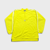 Vintage 90s Adidas Sweatshirt Mens Medium Yellow 1/4 Zip Pullover