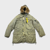 Parajumpers Masterpiece Series Jacket Mens Large Green Kodiak Slim Fit Down Parka