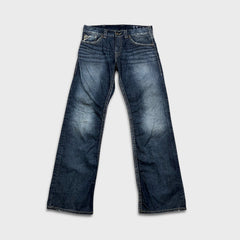 Silver Jeans Co. Zac Mens 33x34 Blue Relaxed Fit Straight Leg Dark Wash Denim Pants