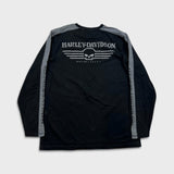 Vintage Y2K Harley Davidson Skull Shirt Mens XL Black Spell Out Long Sleeve Tee