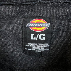 Dickies Denim Shirt Mens Large Black Dark Wash Casual Workwear Button Up