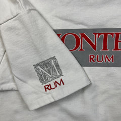 Vintage 90s Montego Rum Sweatshirt Mens Large White Short Sleeve Pullover