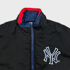 Vintage Pro Player New York Yankees Jacket Mens Large Black Reversible 90s MLB Baseball