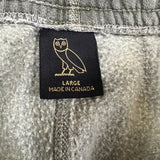 October's Very Own Sweatpants Mens Large Green OVO Faded Wash Taper Leg Jogger