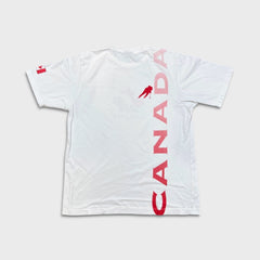 Vintage Y2K Team Canada Hockey T Shirt Mens Large White Bulletin Sleeve Flag Tee