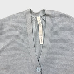 Lululemon Merino Wool-Blend Cardigan Womens Size 2 Blue Button Up Sweatshirt