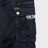 Diesel Only The Brave Pants Mens 34x26 Black Straight USA Cargo Utility Trouser